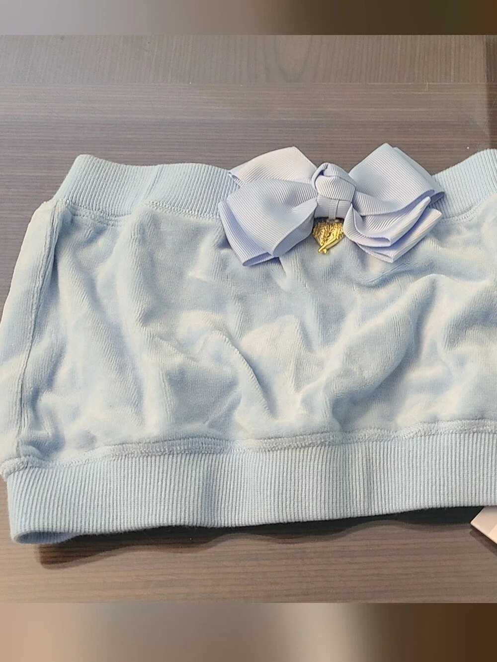 Light Blue Velour Lounge Shorts